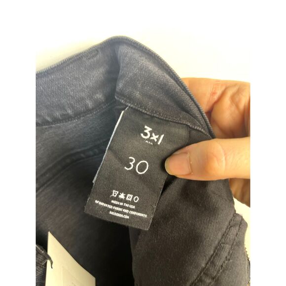 3x1 Empire Crop Flare Black Raw Hem Jeans – Size 30 – NWT – MSRP $245 - Picture 7 of 11